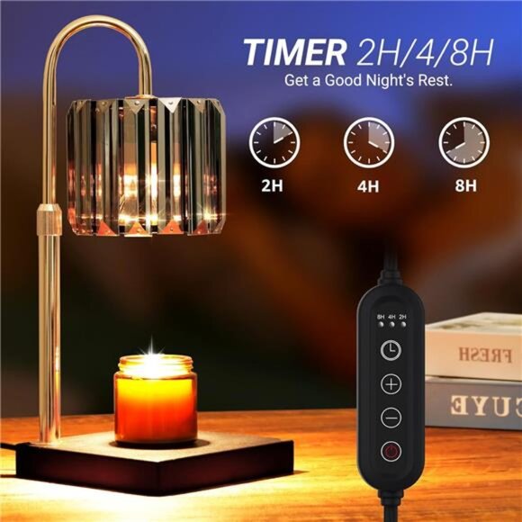 Candle warmer lamp dimmable electric glass wax melter timer night light gift - Picture 4 of 7